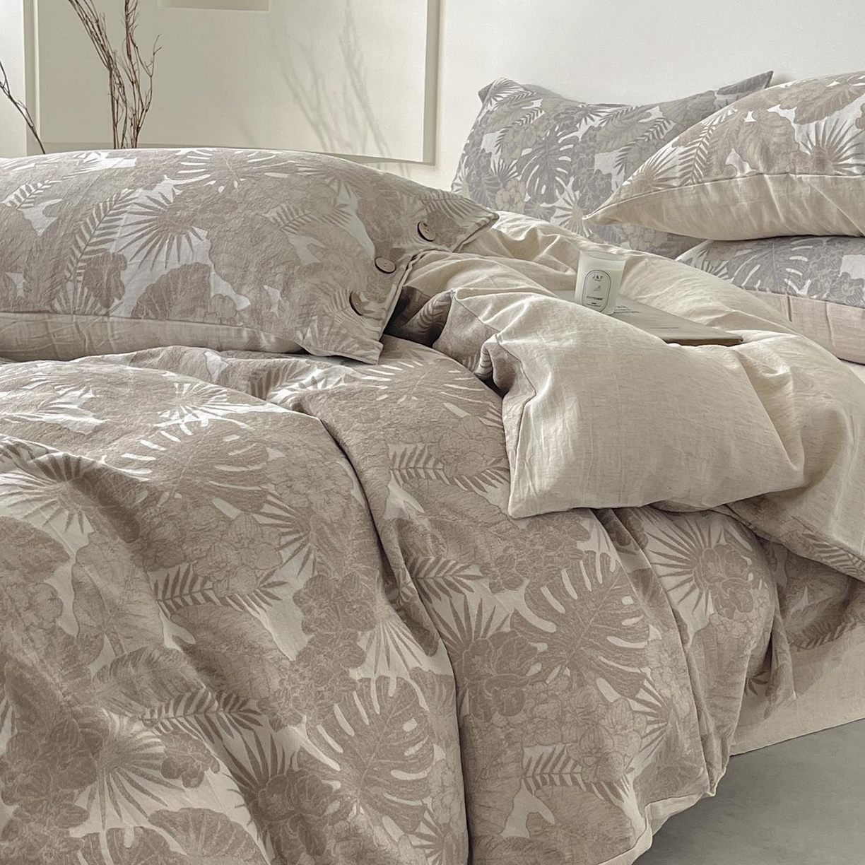 91家纺网 家纺一手货源 找家纺 （总） 2025新款秋冬新款色织提花棉麻四件套纯棉全棉复古风素色亚麻高级感工艺款床上用品