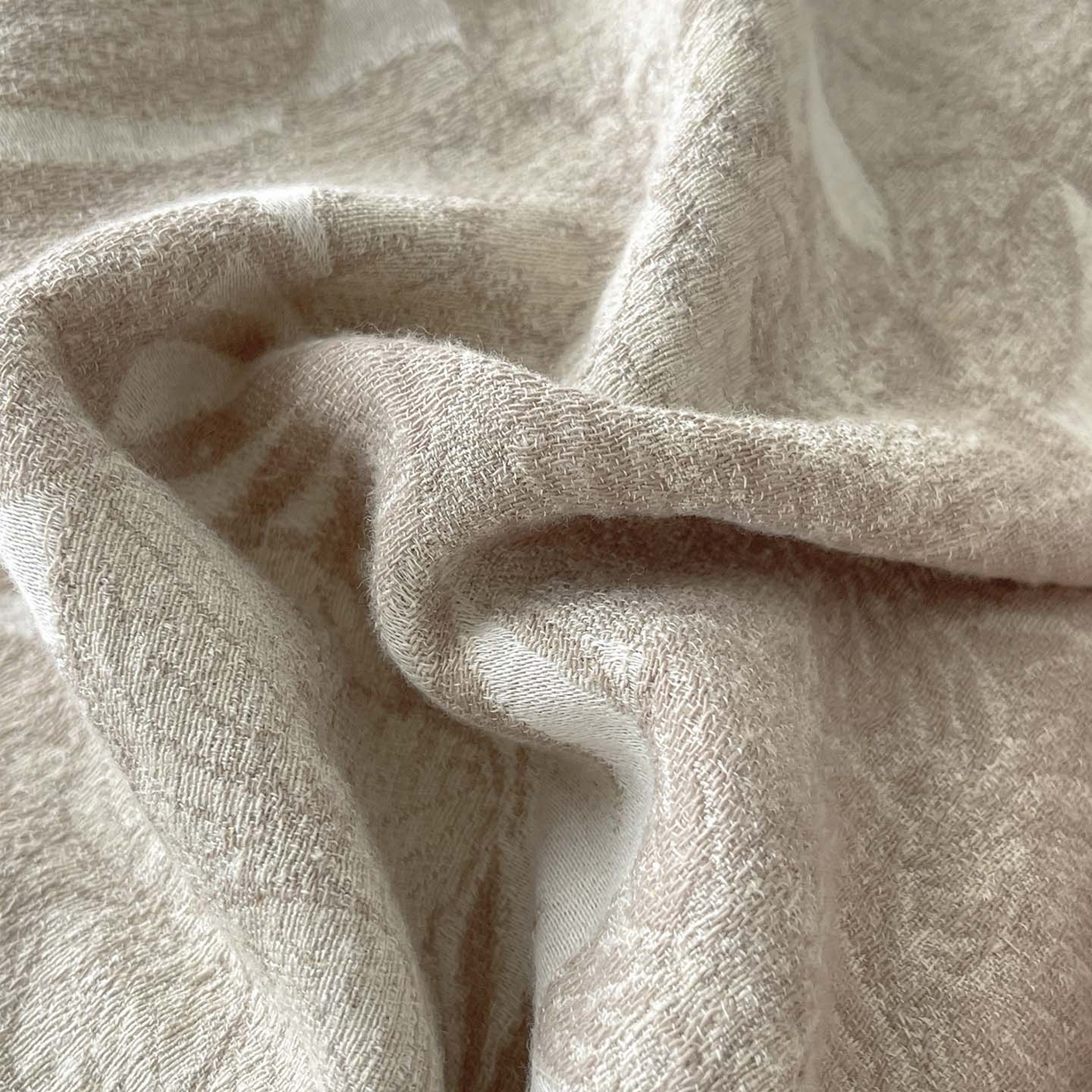 91家纺网 家纺一手货源 找家纺  2025新款秋冬新款色织提花棉麻四件套纯棉全棉复古风素色亚麻高级感工艺款床上用品 茉宜-棕