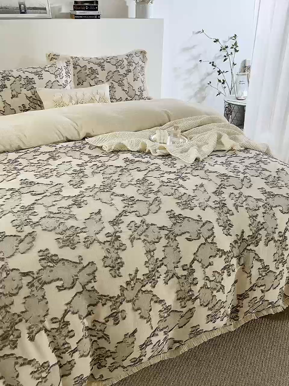 91家纺网 家纺一手货源 找家纺 （总）鲁爱家纺供货 2025新款AB版棉麻剪绣四件套