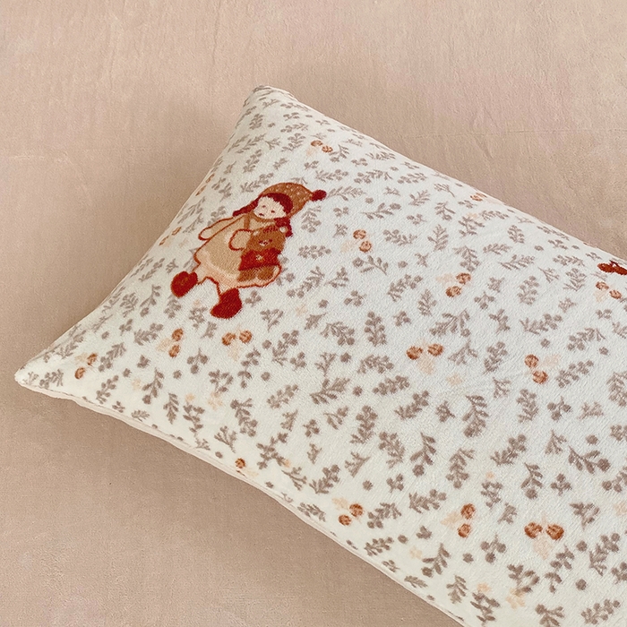 91家纺网 家纺一手货源 找家纺 YYDS网供  2025新款ins风牛奶绒四件套萌趣卡通三件套花卉单被套秋冬软fufu防静电 甜美花间女孩