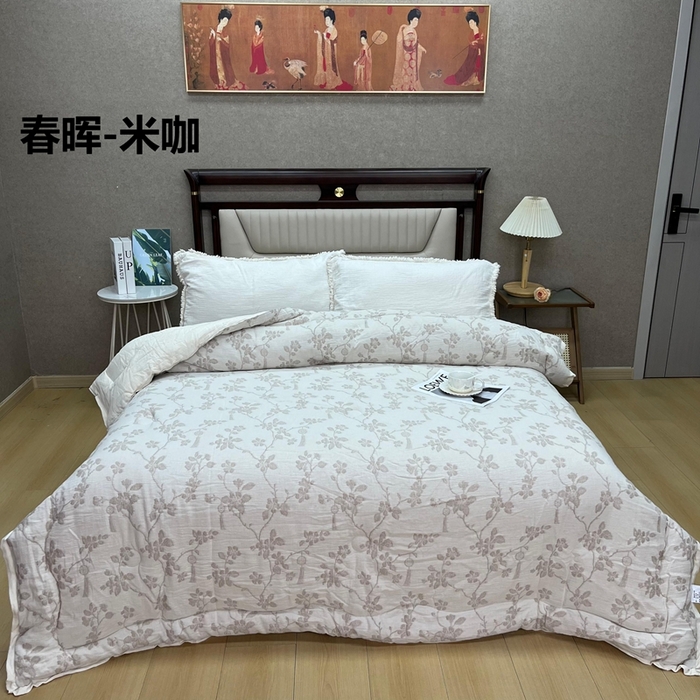 91家纺网 家纺一手货源 找家纺 （总）鲁爱家纺供货 2025新款棉麻色织提花秋冬被