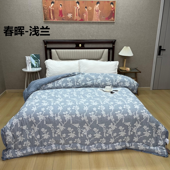 91家纺网 家纺一手货源 找家纺 （总）鲁爱家纺供货 2025新款棉麻色织提花秋冬被
