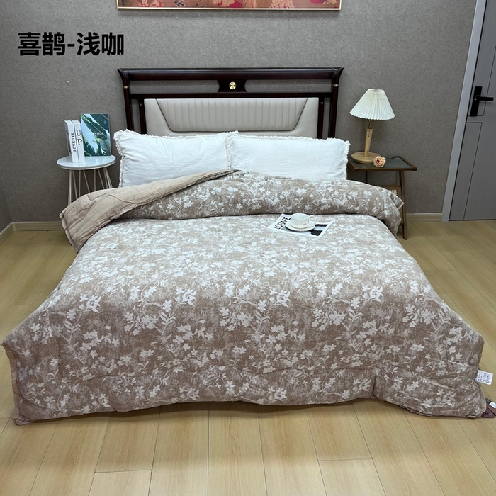 91家纺网 家纺一手货源 找家纺 （总）鲁爱家纺供货 2025新款棉麻色织提花秋冬被