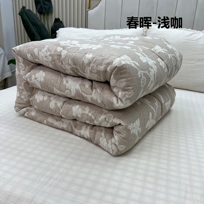 91家纺网 家纺一手货源 找家纺 （总）鲁爱家纺供货 2025新款棉麻色织提花秋冬被