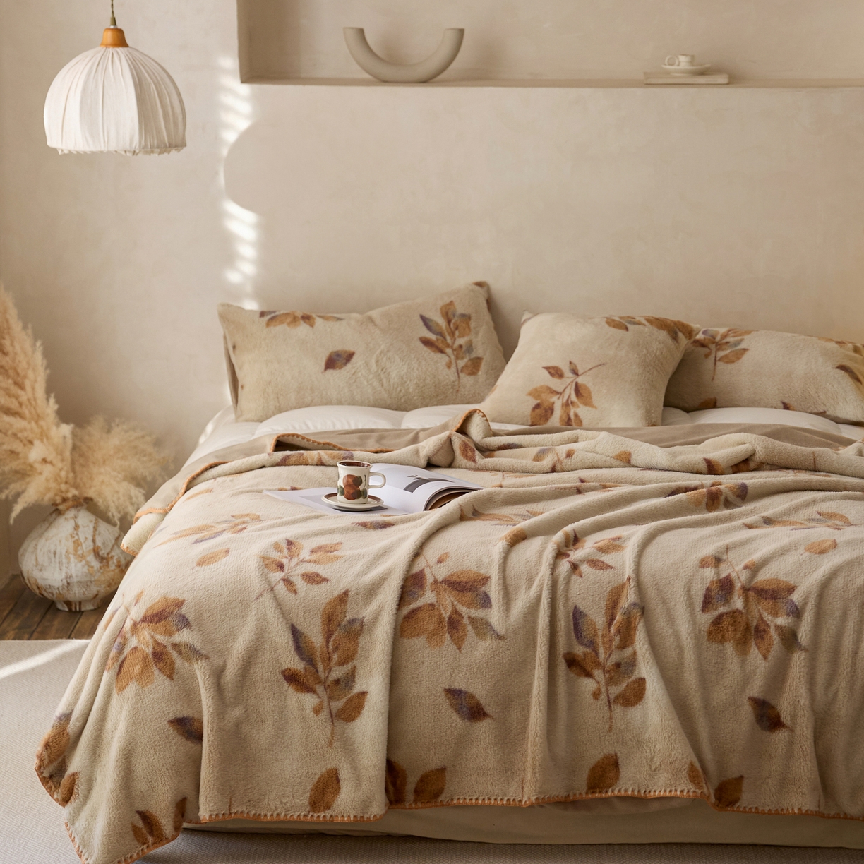 （总）宜代光年 2025新款小米貂印花复合绒毯毯子-系列一