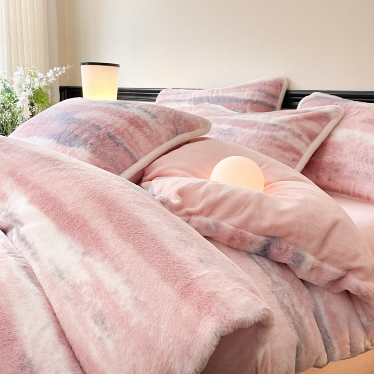 91家纺网 家纺一手货源 找家纺 宜代光年 2025新款小米貂兔绒印花牛奶绒保暖四件套 彩云追月