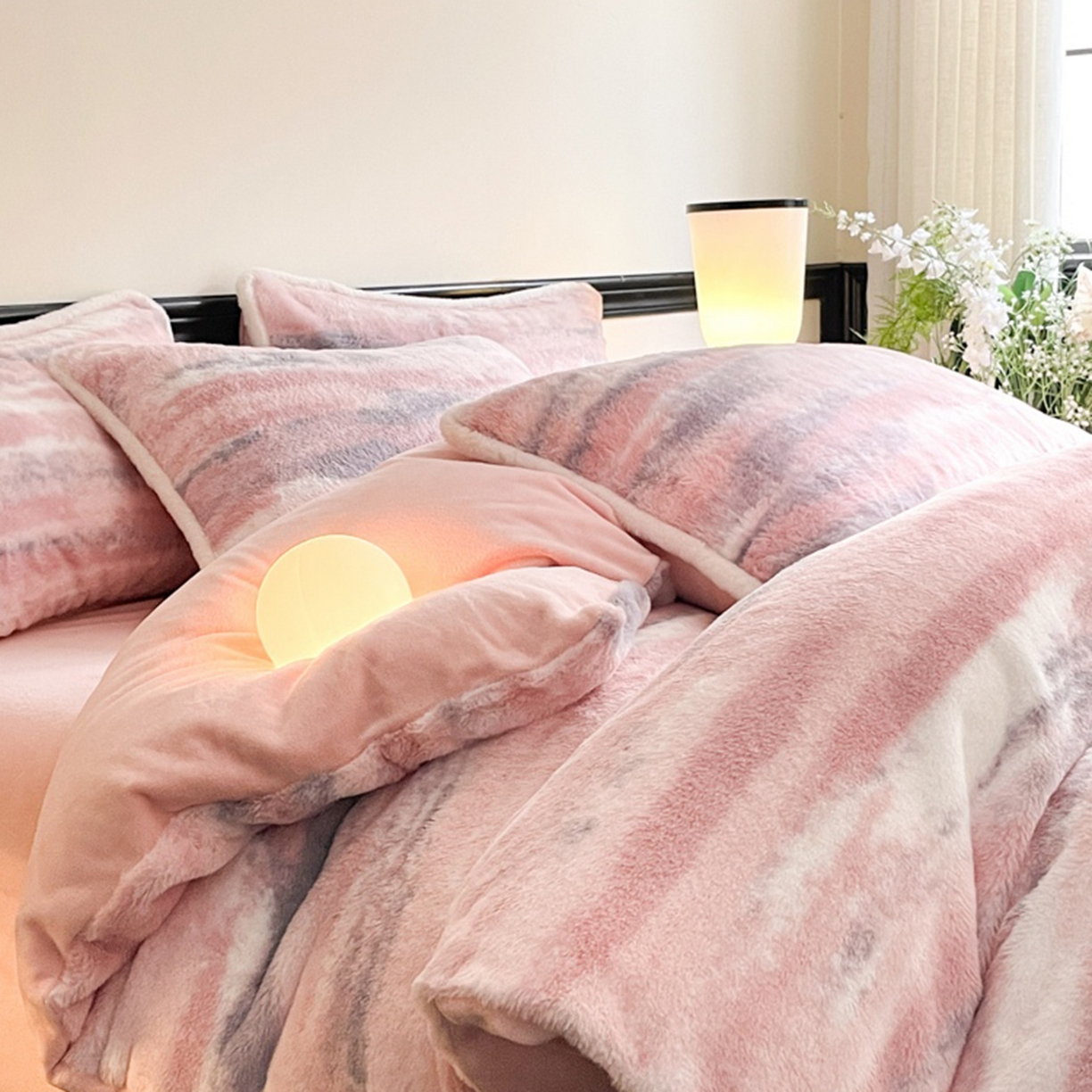 91家纺网 家纺一手货源 找家纺 宜代光年 2025新款小米貂兔绒印花牛奶绒保暖四件套 彩云追月