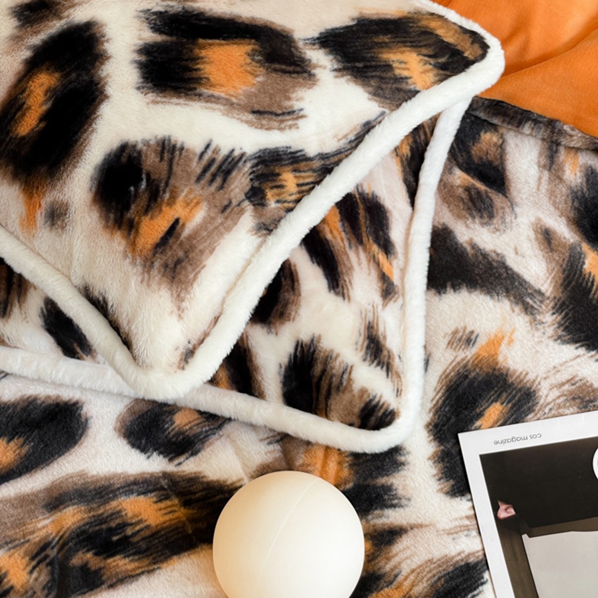 91家纺网 家纺一手货源 找家纺 宜代光年 2025新款小米貂兔绒印花牛奶绒保暖四件套 豹纹-咖