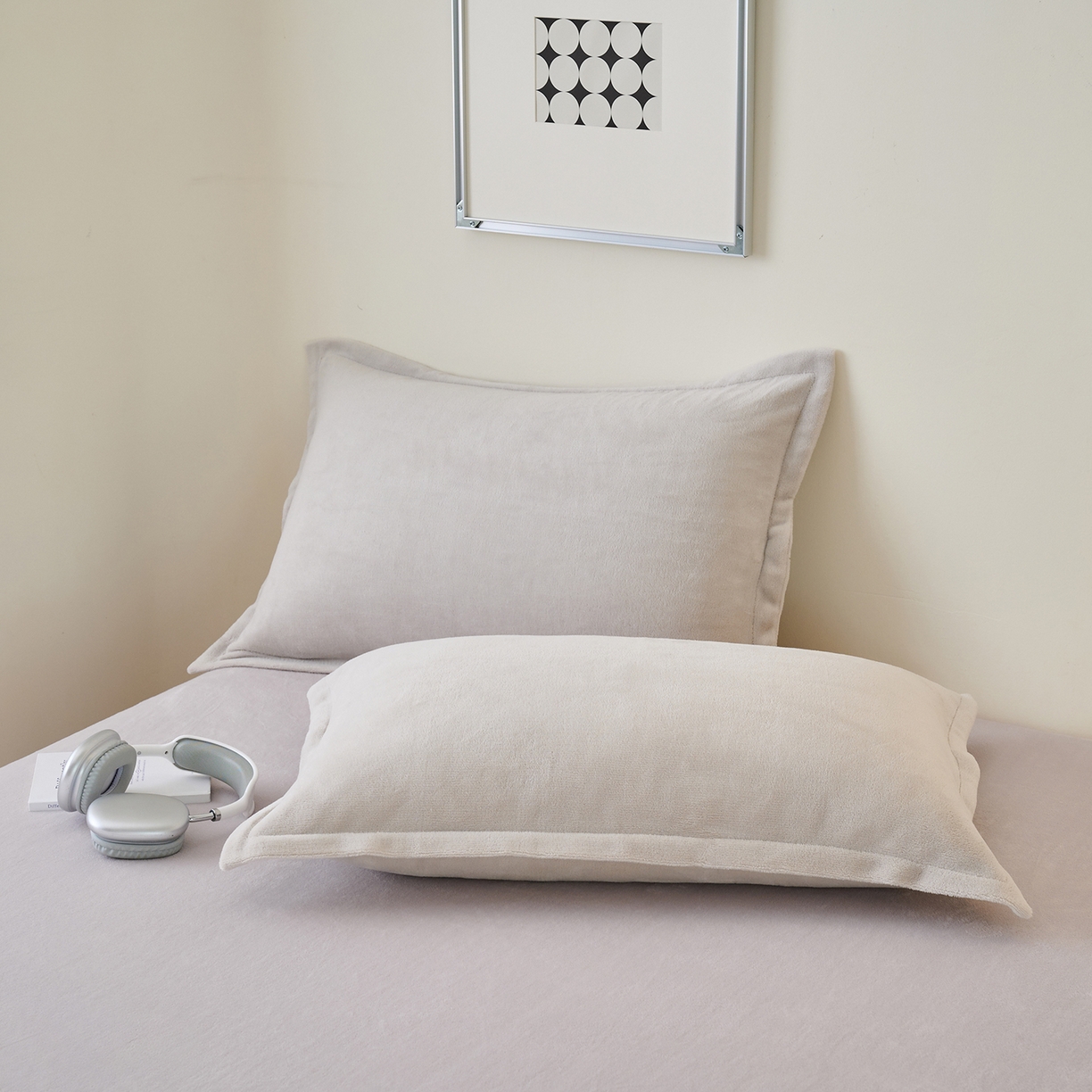 简爱家纺 2025新款高克重牛奶绒枕套 灰色