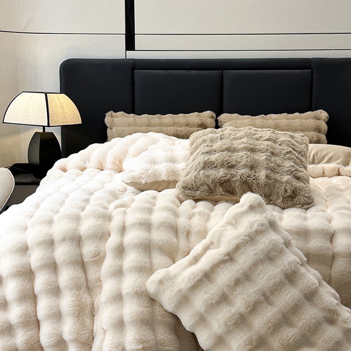 （总）宜代光年 2025新款托斯卡纳仿兔绒四件套-炫彩兔毛套件