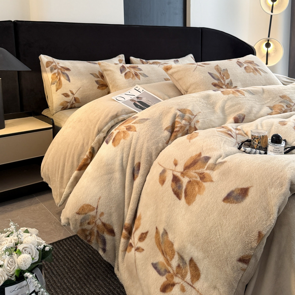 91家纺网 家纺一手货源 找家纺 宜代光年 2025新款小米貂法式中古风印花四件套 秋华