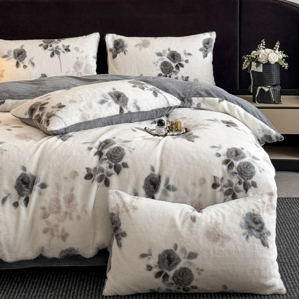 宜代光年 2025新款小米貂法式中古风印花四件套 心上玫瑰