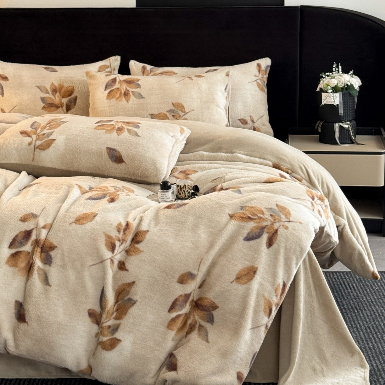 91家纺网 家纺一手货源 找家纺 宜代光年 2025新款小米貂法式中古风印花四件套 秋华