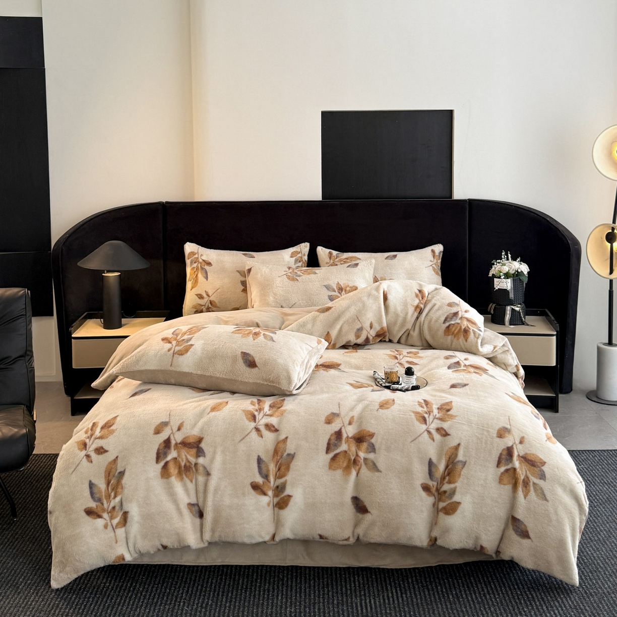 91家纺网 家纺一手货源 找家纺 宜代光年 2025新款小米貂法式中古风印花四件套 秋华