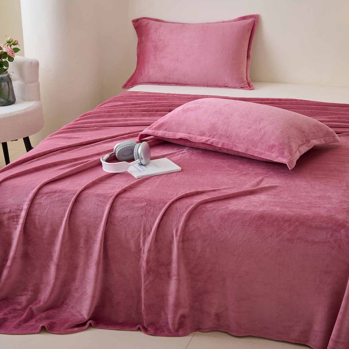 91家纺网 家纺一手货源 找家纺 简爱家纺 2025新款高克重牛奶绒床单系列 豆沙