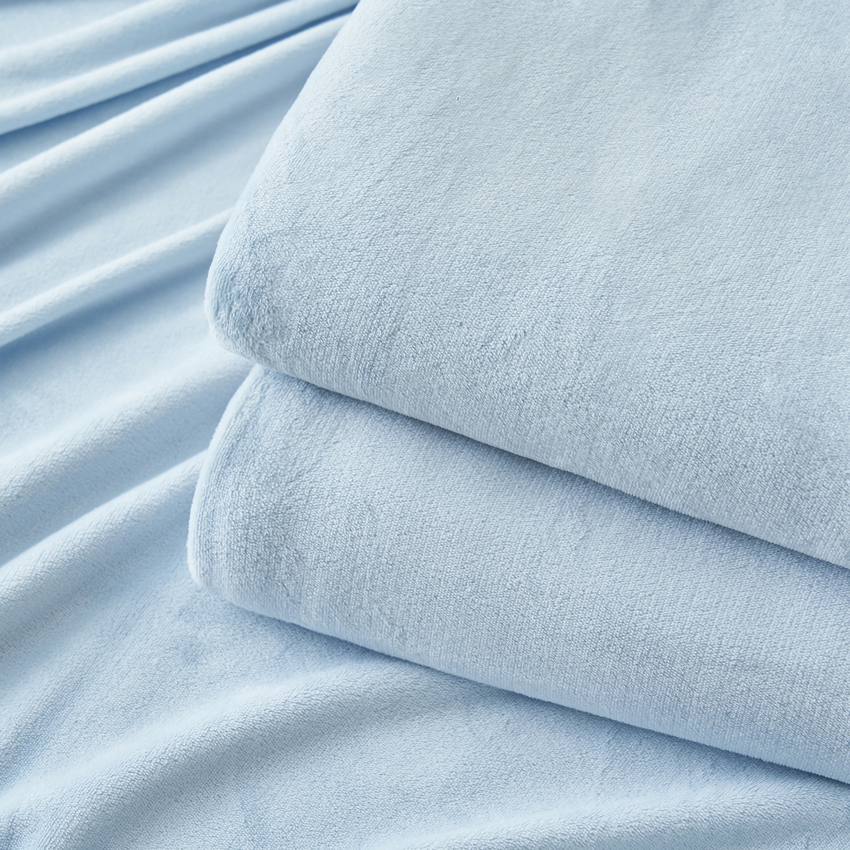 简爱家纺 2025新款高克重牛奶绒床单系列 天蓝