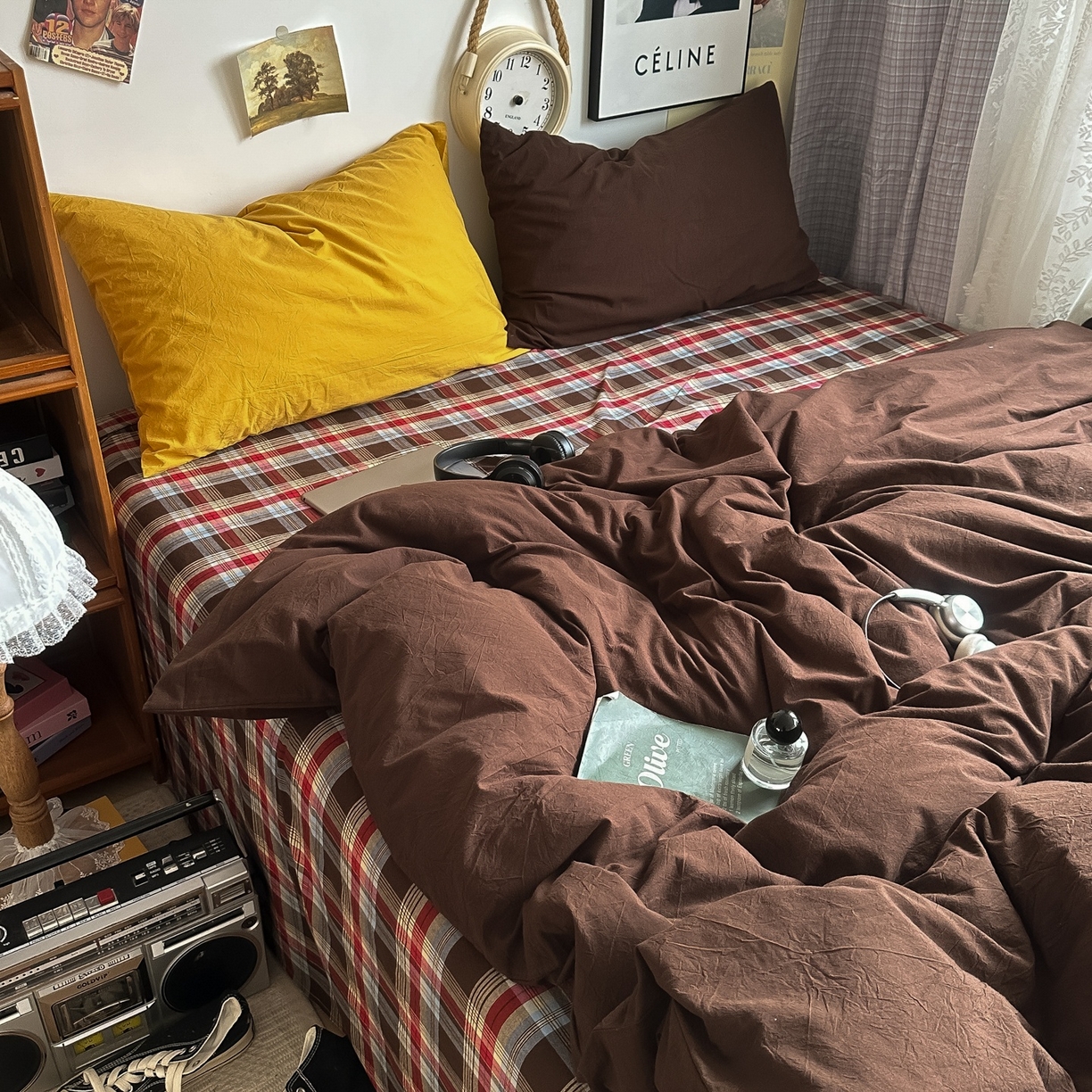 91家纺网 家纺一手货源 找家纺 （总）对白 2025新款全棉色织水洗棉四件套-埃德的下午茶