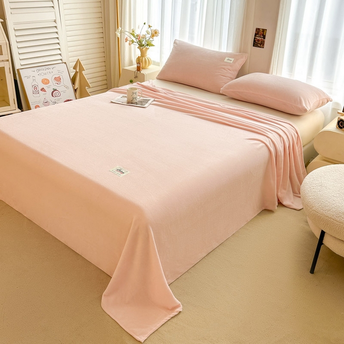 91家纺网 家纺一手货源 找家纺 （总）贝扬思家纺 2025新款牛奶绒纯色单床单-life系列