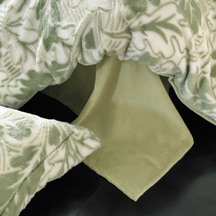 91家纺网 家纺一手货源 找家纺 （总）宜代光年 2025新款兔绒色烂雕花保暖四件套