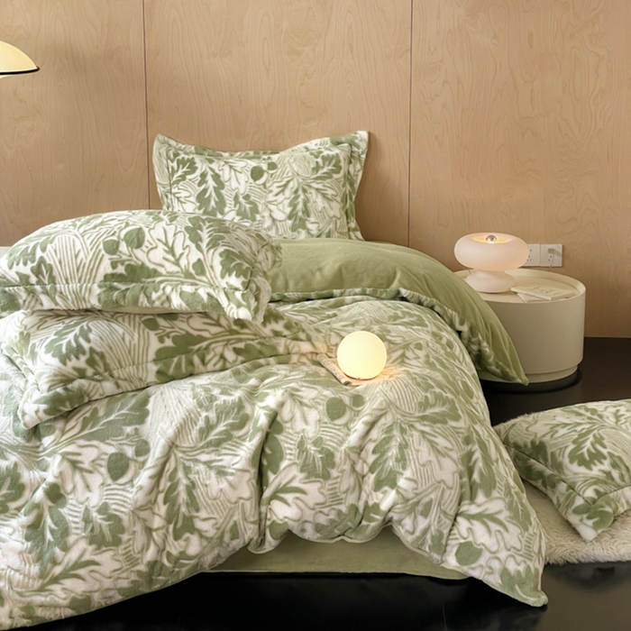 91家纺网 家纺一手货源 找家纺 （总）宜代光年 2025新款兔绒色烂雕花保暖四件套