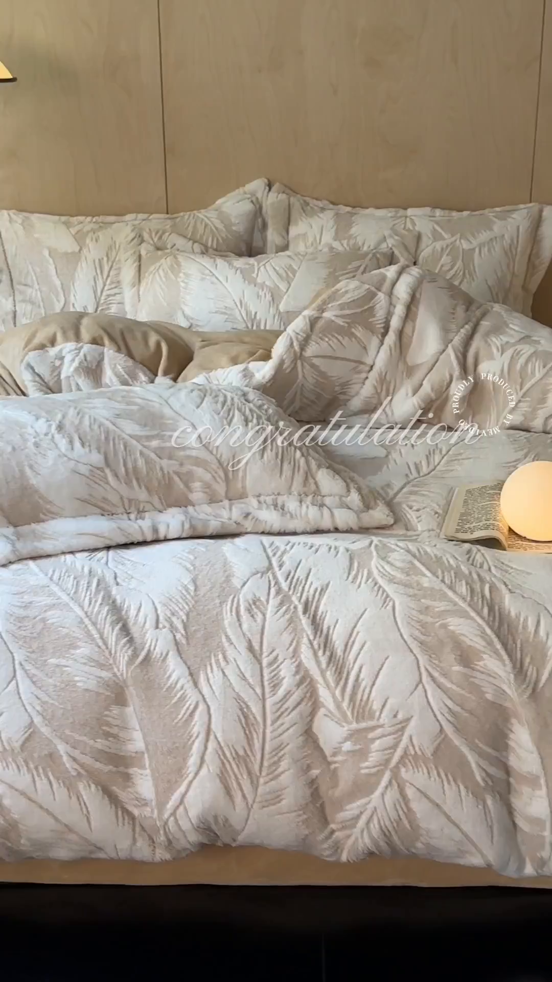 91家纺网 家纺一手货源 找家纺 宜代光年 2025新款兔绒色烂雕花保暖四件套 维密-卡其