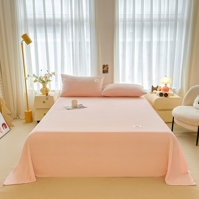 91家纺网 家纺一手货源 找家纺 贝扬思家纺 2025新款牛奶绒纯色单床单-life系列 Life-浅粉