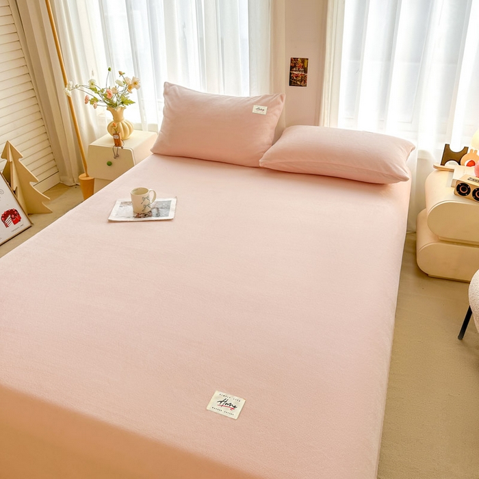 91家纺网 家纺一手货源 找家纺 贝扬思家纺 2025新款牛奶绒纯色单床单-life系列 Life-浅粉