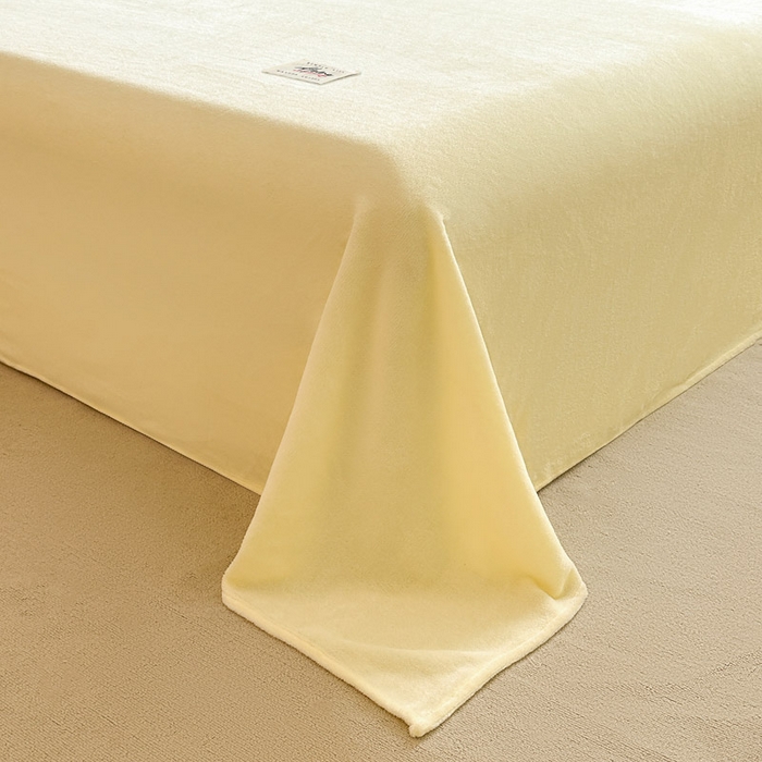 91家纺网 家纺一手货源 找家纺 贝扬思家纺 2025新款牛奶绒纯色单床单-life系列 Life-鹅黄