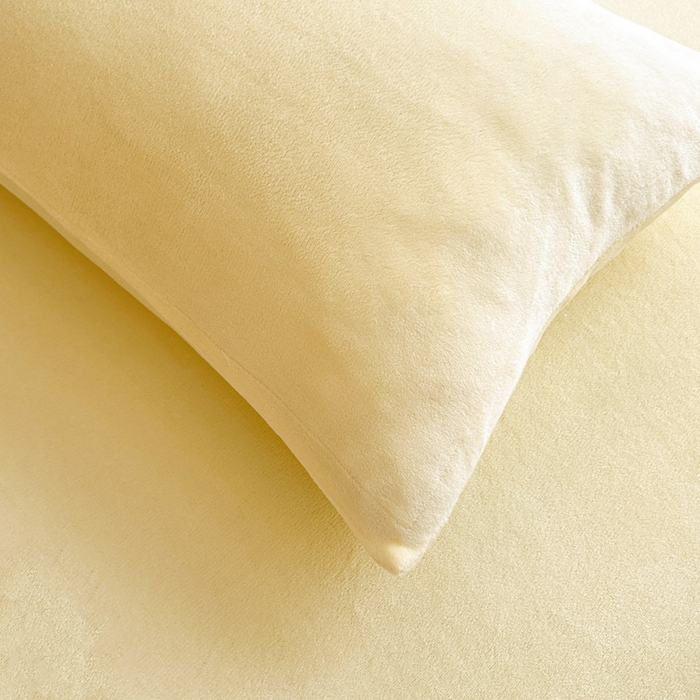 91家纺网 家纺一手货源 找家纺 贝扬思家纺 2025新款牛奶绒纯色单床单-life系列 Life-鹅黄