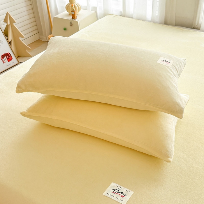 91家纺网 家纺一手货源 找家纺 贝扬思家纺 2025新款牛奶绒纯色单床单-life系列 Life-鹅黄