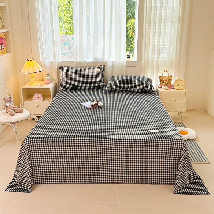 91家纺网 家纺一手货源 找家纺 贝扬思家纺 2025新款牛奶绒纯色单床单-life系列 Life-黑格