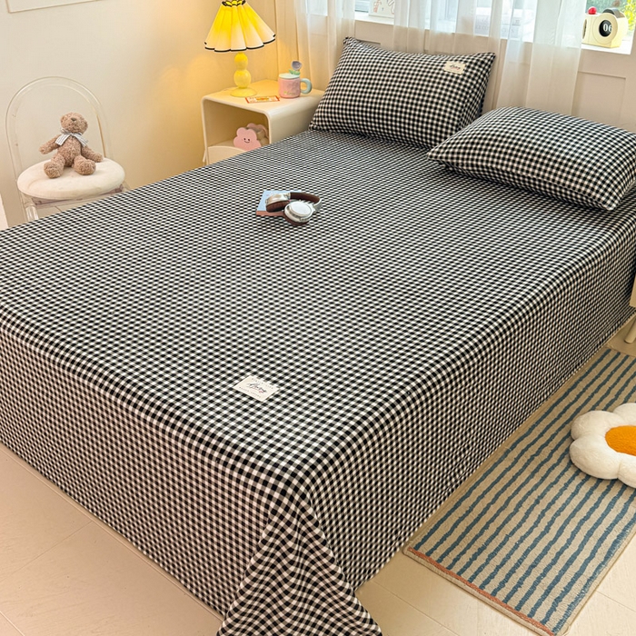 91家纺网 家纺一手货源 找家纺 贝扬思家纺 2025新款牛奶绒纯色单床单-life系列 Life-黑格