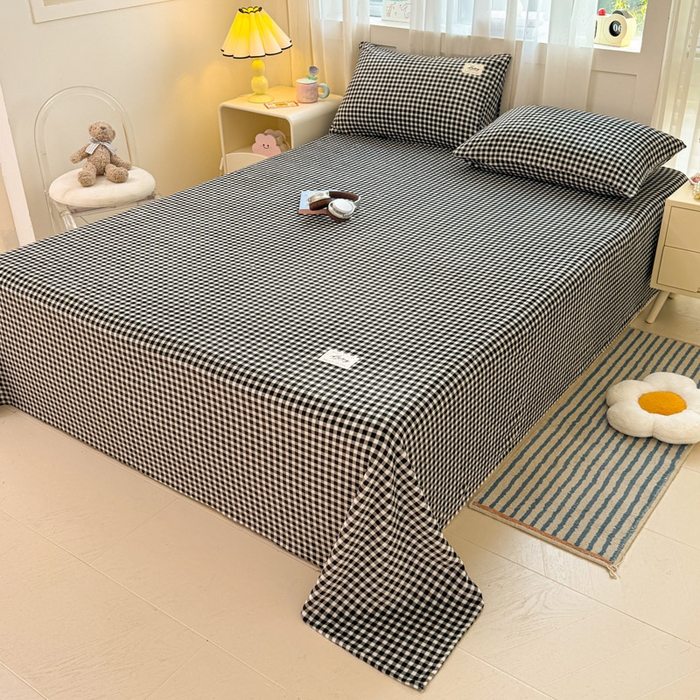 91家纺网 家纺一手货源 找家纺 贝扬思家纺 2025新款牛奶绒纯色单床单-life系列 Life-黑格