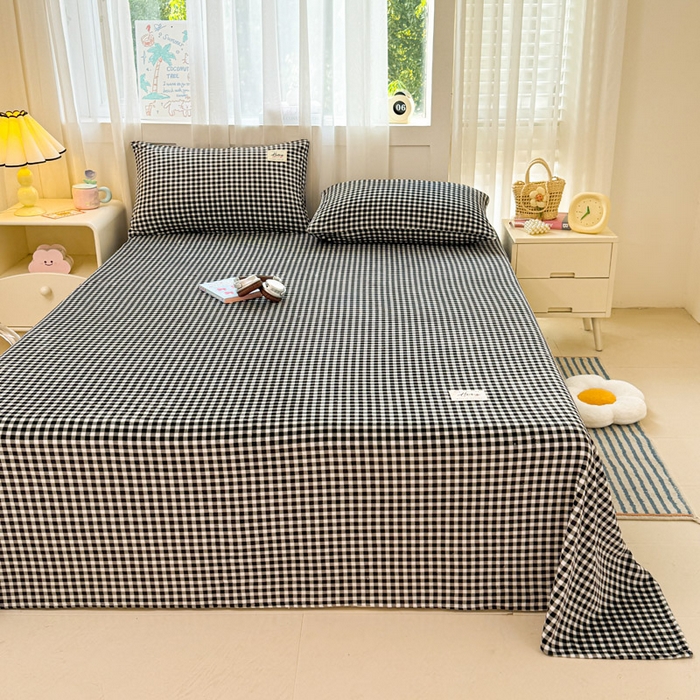 91家纺网 家纺一手货源 找家纺 贝扬思家纺 2025新款牛奶绒纯色单床单-life系列 Life-黑格