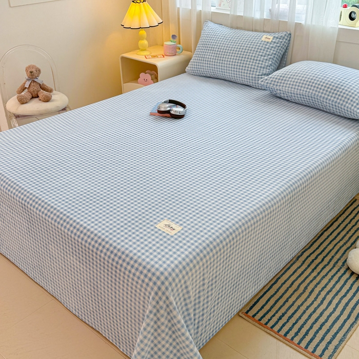 91家纺网 家纺一手货源 找家纺 贝扬思家纺 2025新款牛奶绒纯色单床单-life系列 Life-蓝格