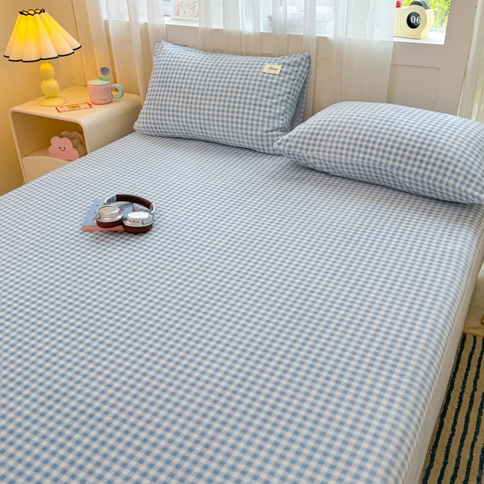 91家纺网 家纺一手货源 找家纺 贝扬思家纺 2025新款牛奶绒纯色单床单-life系列 Life-蓝格