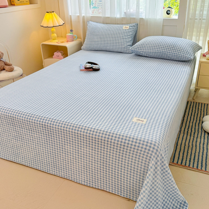 91家纺网 家纺一手货源 找家纺 贝扬思家纺 2025新款牛奶绒纯色单床单-life系列 Life-蓝格