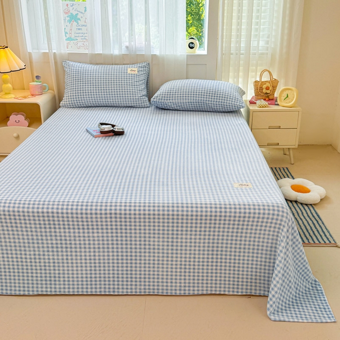 91家纺网 家纺一手货源 找家纺 贝扬思家纺 2025新款牛奶绒纯色单床单-life系列 Life-蓝格