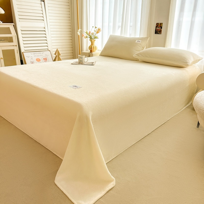 91家纺网 家纺一手货源 找家纺 贝扬思家纺 2025新款牛奶绒纯色单床单-life系列 Life-浅黄