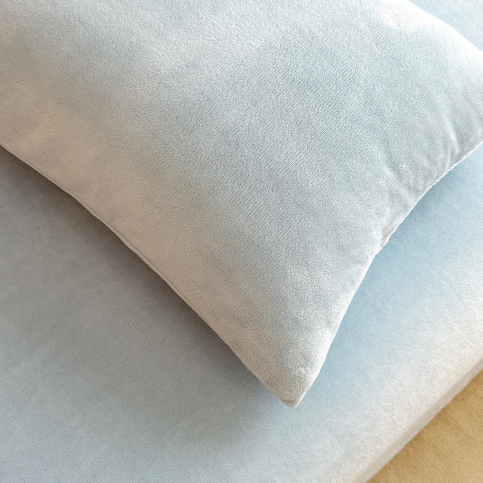 91家纺网 家纺一手货源 找家纺 贝扬思家纺 2025新款牛奶绒纯色单床单-life系列 Life-浅蓝