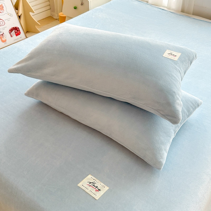 91家纺网 家纺一手货源 找家纺 贝扬思家纺 2025新款牛奶绒纯色单床单-life系列 Life-浅蓝