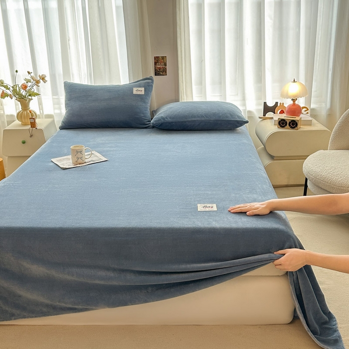 91家纺网 家纺一手货源 找家纺 贝扬思家纺 2025新款牛奶绒纯色单床单-life系列 Life-深蓝