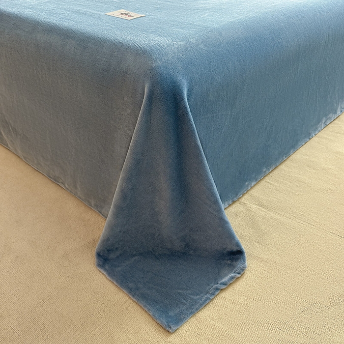 91家纺网 家纺一手货源 找家纺 贝扬思家纺 2025新款牛奶绒纯色单床单-life系列 Life-深蓝