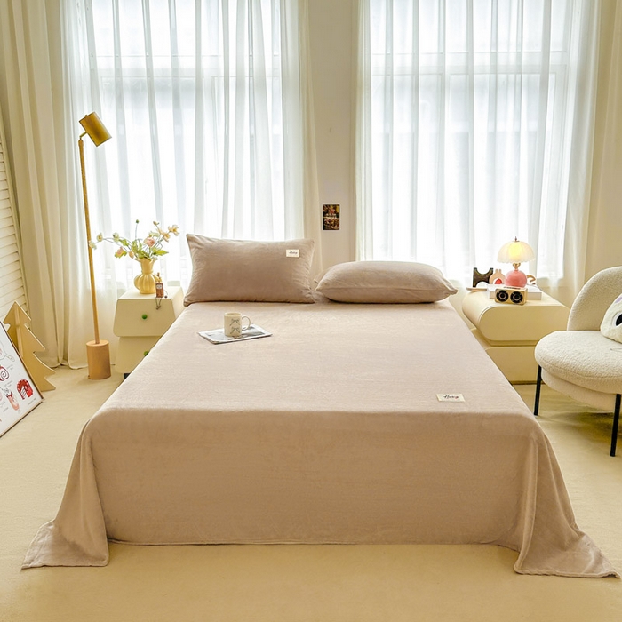 91家纺网 家纺一手货源 找家纺 贝扬思家纺 2025新款牛奶绒纯色单床单-life系列 Life-土咖