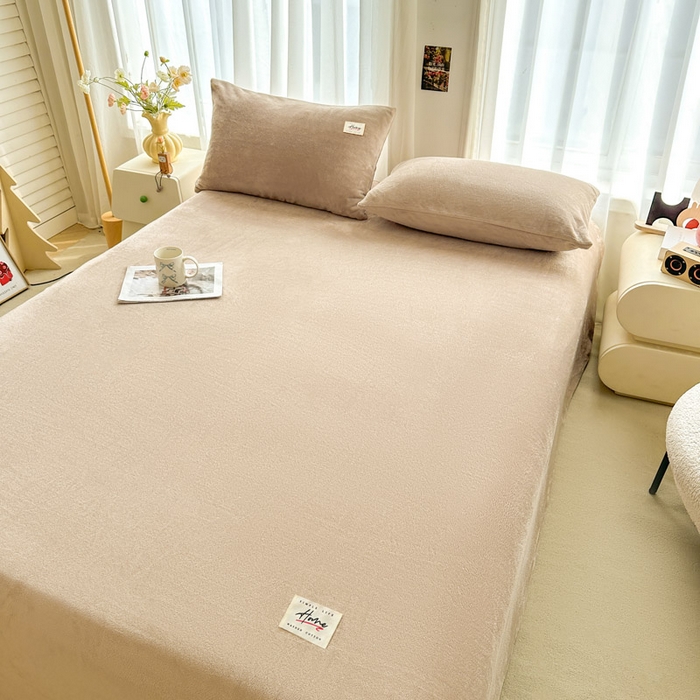 91家纺网 家纺一手货源 找家纺 贝扬思家纺 2025新款牛奶绒纯色单床单-life系列 Life-土咖