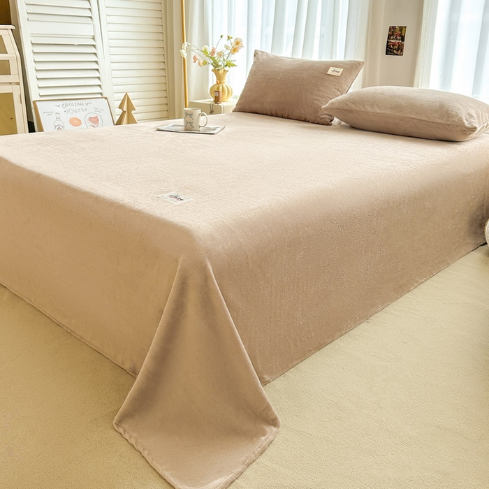 91家纺网 家纺一手货源 找家纺 贝扬思家纺 2025新款牛奶绒纯色单床单-life系列 Life-土咖