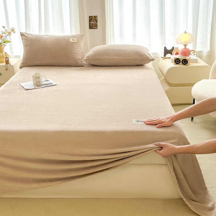 91家纺网 家纺一手货源 找家纺 贝扬思家纺 2025新款牛奶绒纯色单床单-life系列 Life-土咖