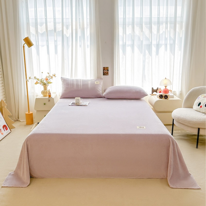 91家纺网 家纺一手货源 找家纺 贝扬思家纺 2025新款牛奶绒纯色单床单-life系列 Life-香芋紫