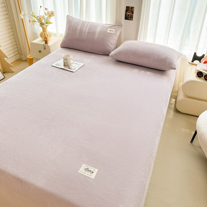 91家纺网 家纺一手货源 找家纺 贝扬思家纺 2025新款牛奶绒纯色单床单-life系列 Life-香芋紫