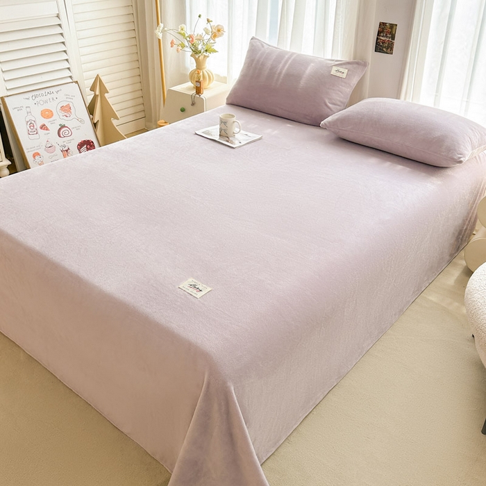 91家纺网 家纺一手货源 找家纺 贝扬思家纺 2025新款牛奶绒纯色单床单-life系列 Life-香芋紫